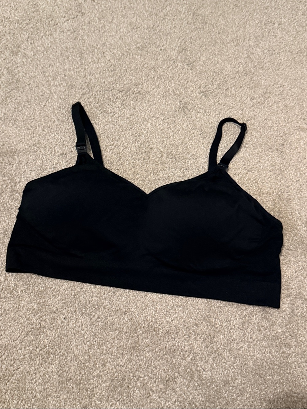 Auden Nursing Lightly Lined Seamless Bra Black Stretch Wirefree Drop Clip XL